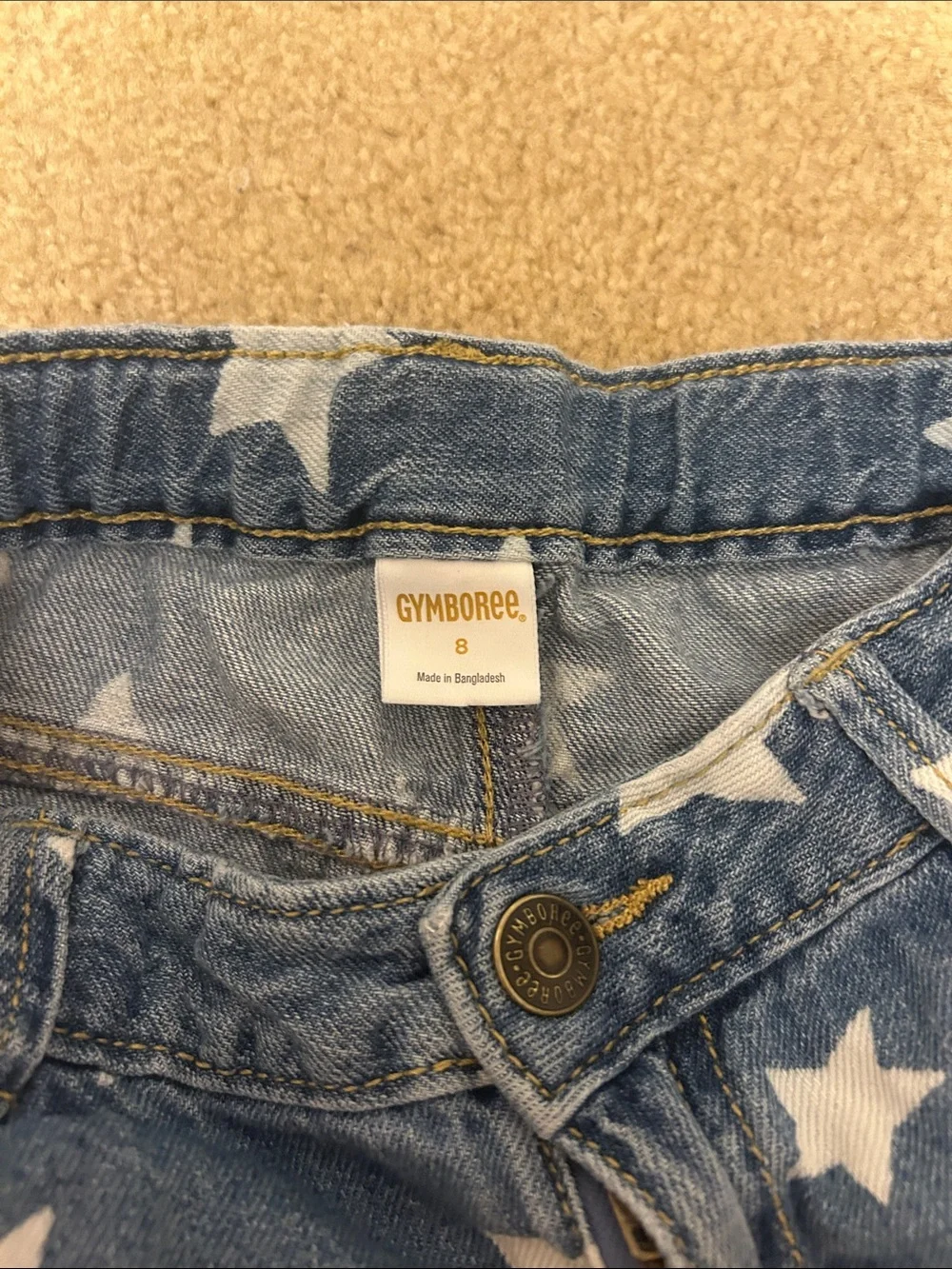 Gymboree Girls' Star Print Blue Denim Shorts